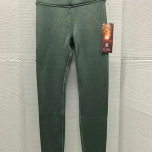 KYODAN OUTDOOR LINED LEGGINGS WOMENS SIZE TALL XS OLIVE GREEN
